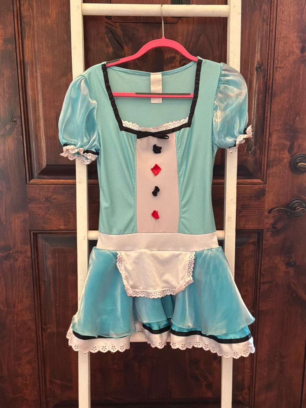 Woman’s Aqua Fairy Tale Maid Costume with Apron